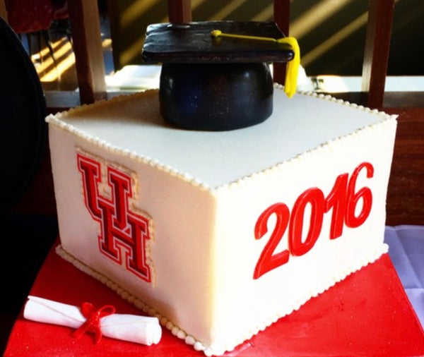 Grad Hat and Diploma Cake - Square